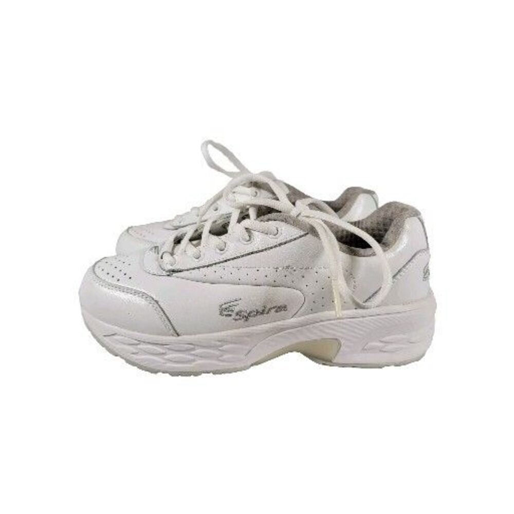 Spira Athletic Sneakers Womens 6.5 Wide Classic Walker Leather Shoes White EUC